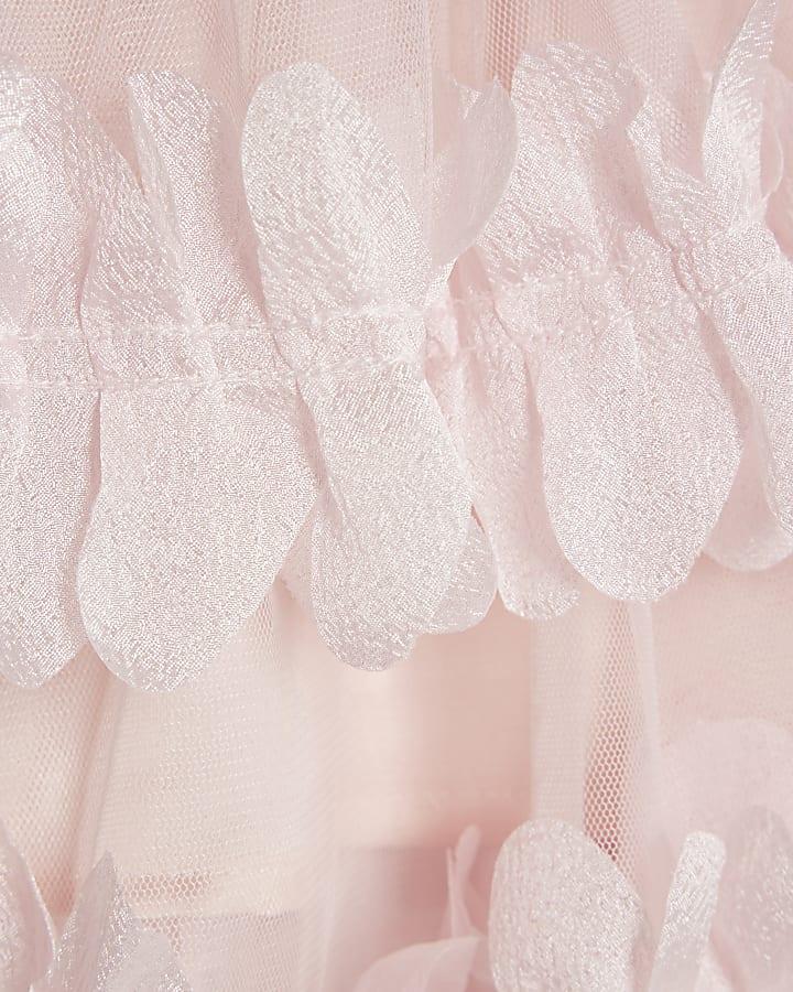river island Mini Girls Pink Tiered Tulle Dress