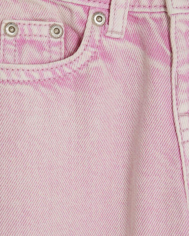 River Island Mini Girls Pink Wide Leg Jeans Set