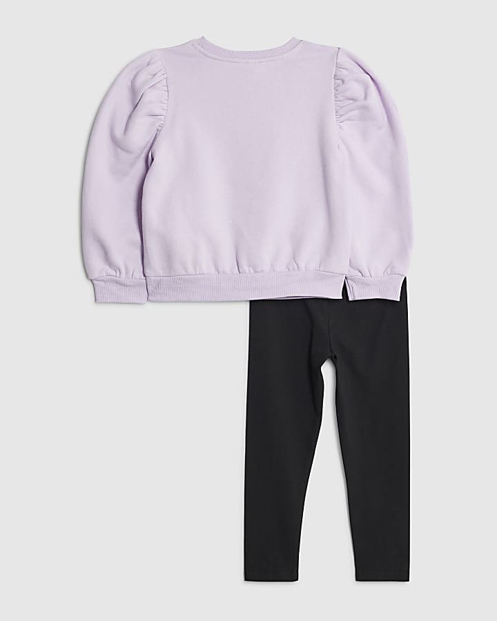 River Island Mini Girls Purple 3D Bow Sweatshirt