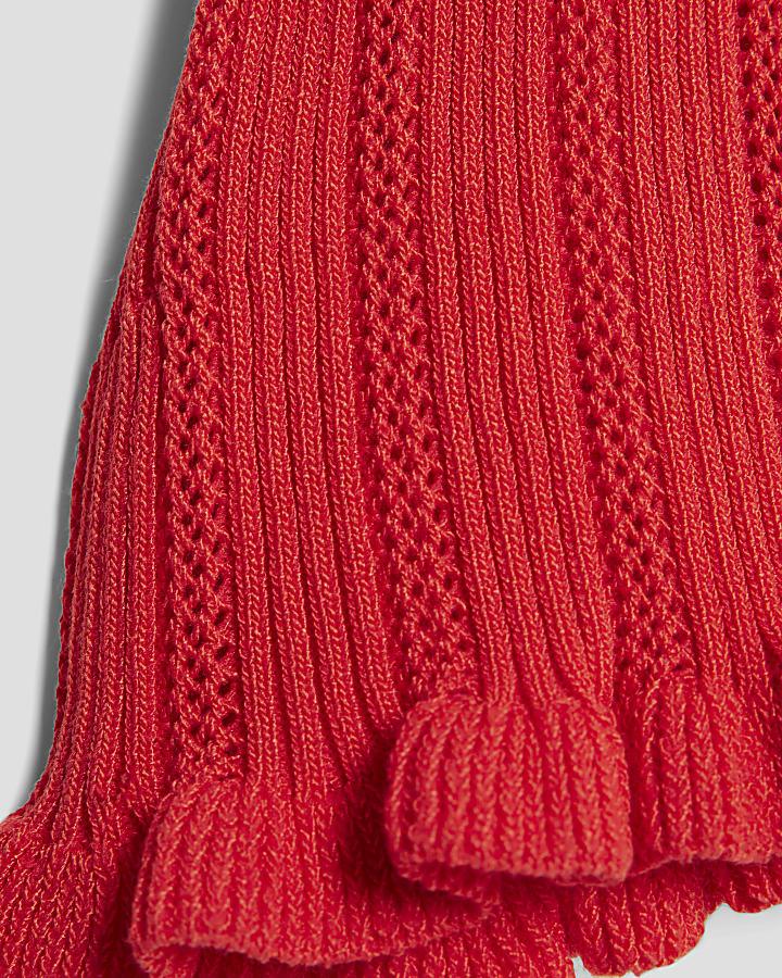river island Mini Girls Red Rose Cardigan Set