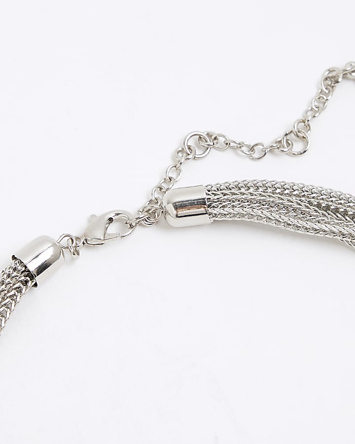 river island Mixed Metal Ball Lariat Necklace