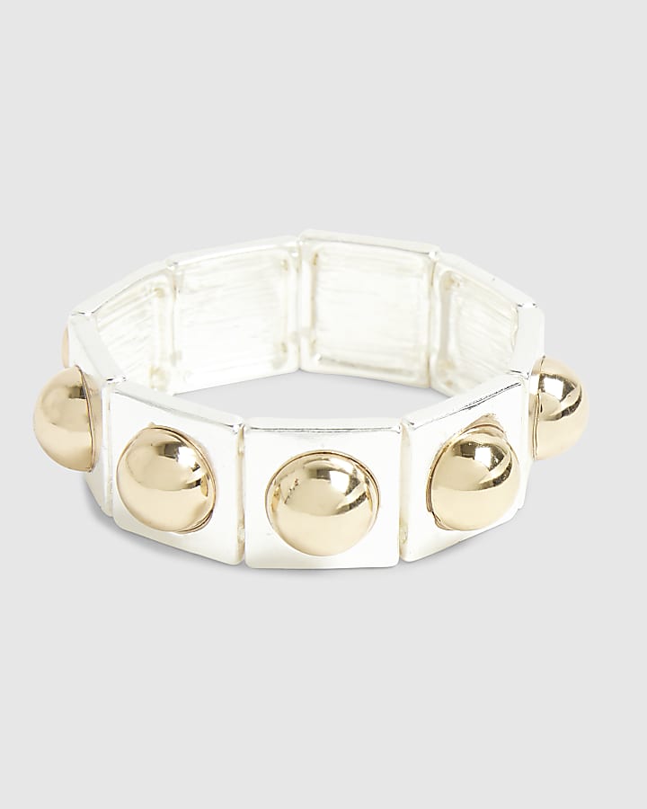 River Island Mixed Metal Studded Bracelet