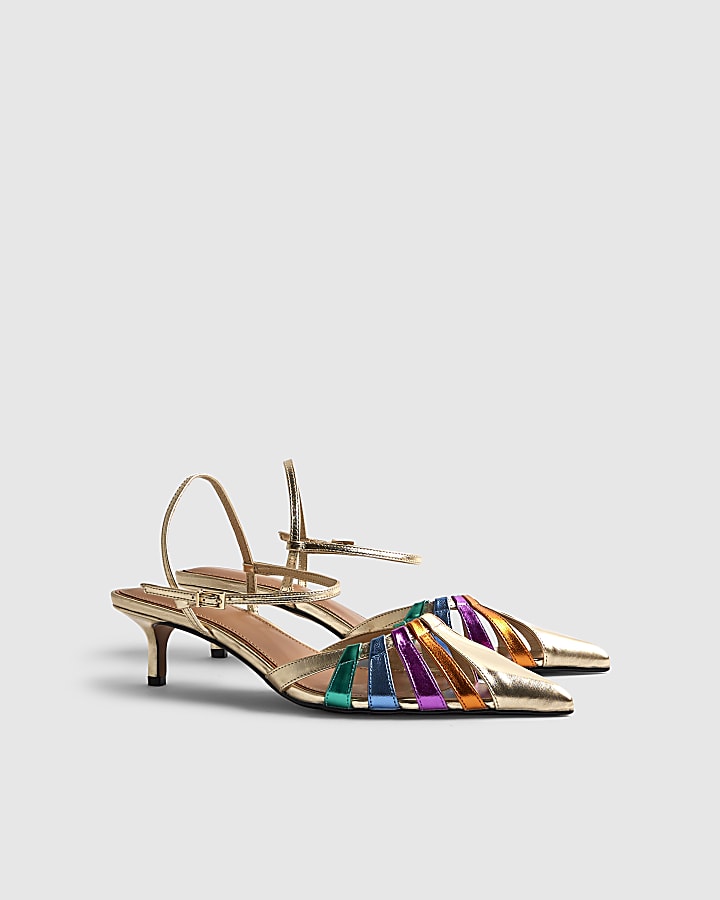 River Island Multi Colour Caged Court Heels