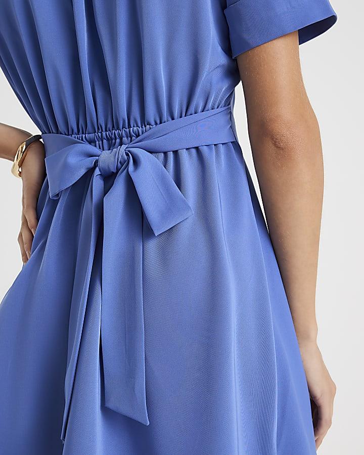 River Island Navy Chain Detail Skater Mini Dress