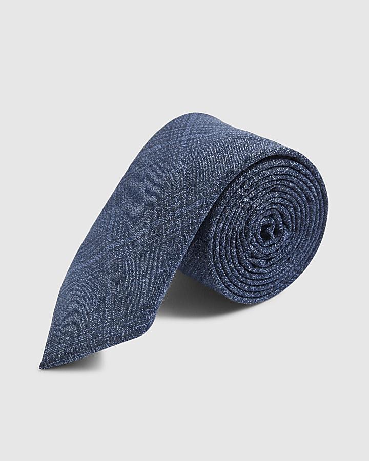 River Island Navy Check Tie