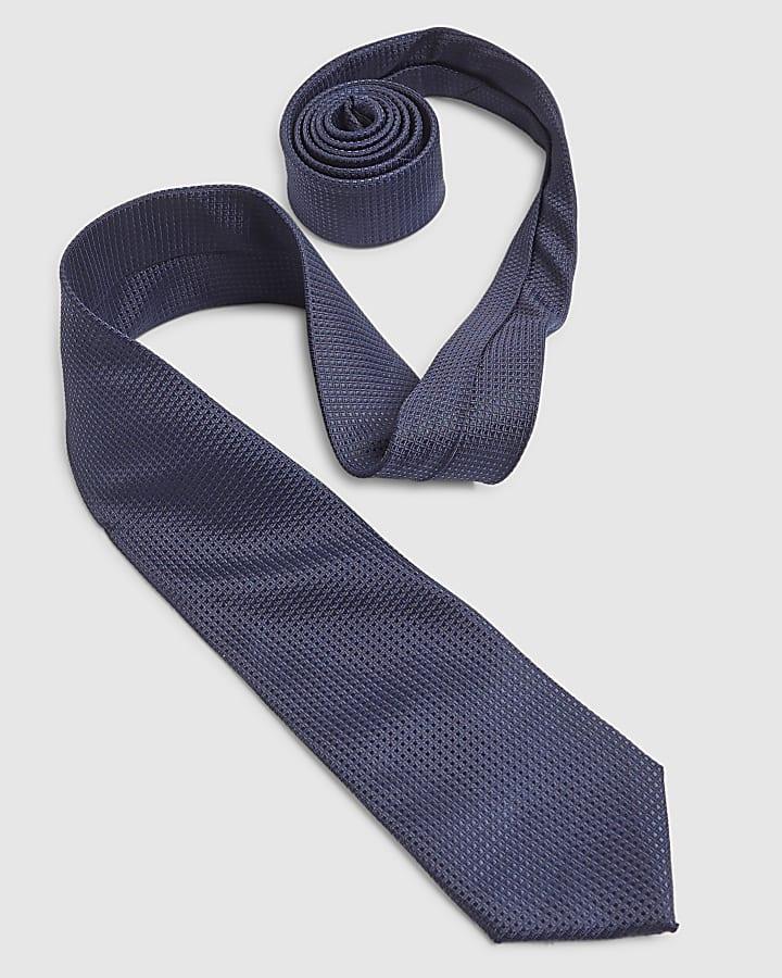 river island Navy Micro Dot Tie