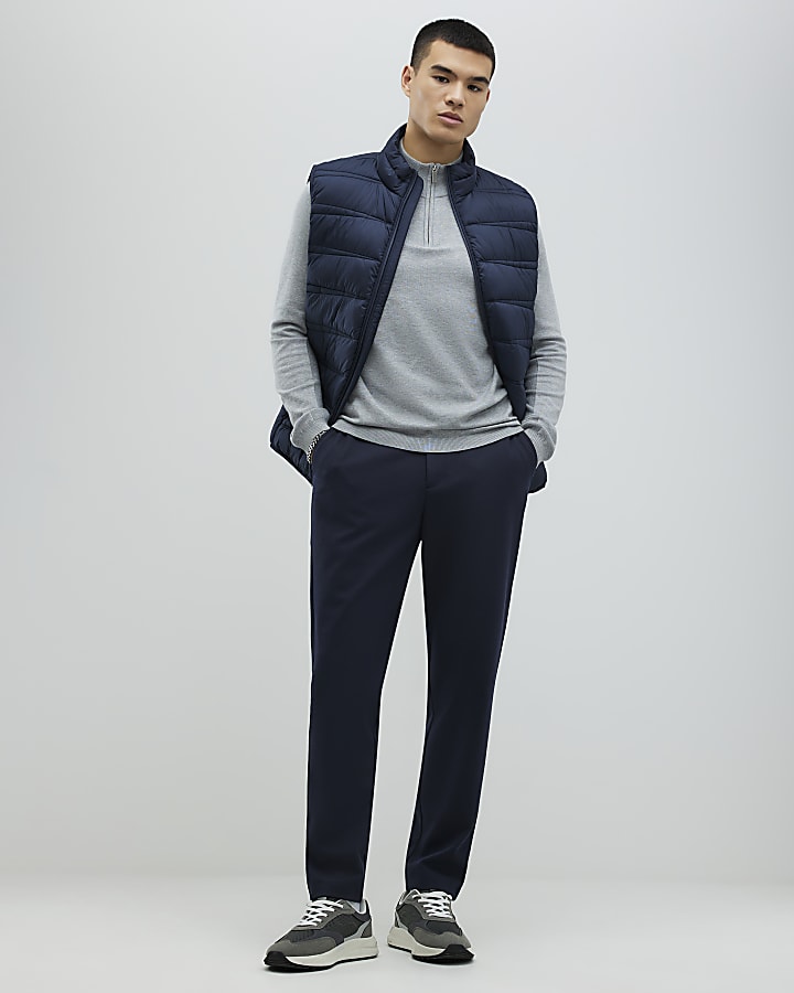 River Island Navy Puffer Gilet
