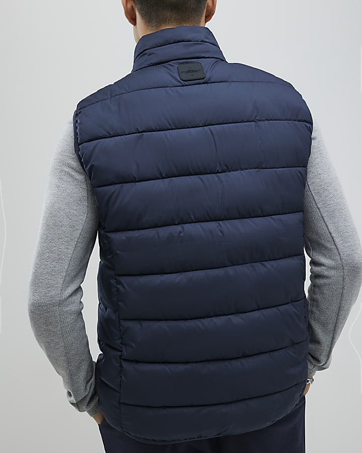 River Island Navy Puffer Gilet