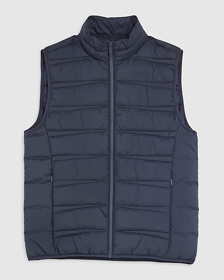 river island Navy Puffer Gilet