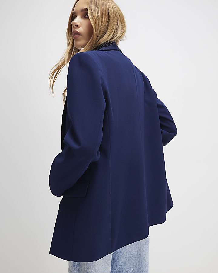 River Island Navy Single Breasted Blazer