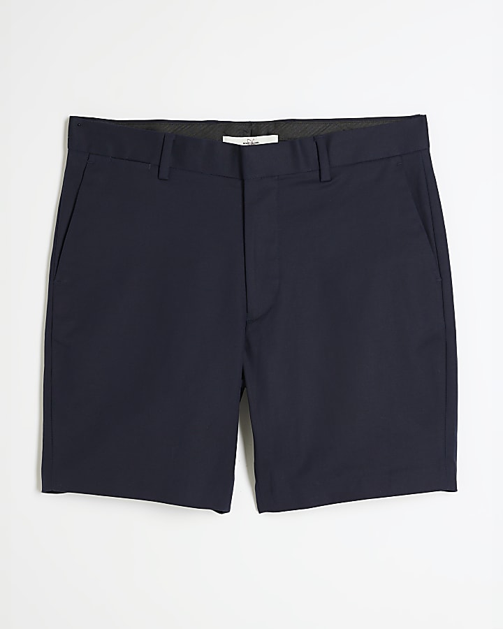 river island Navy Skinny Fit Chino Shorts
