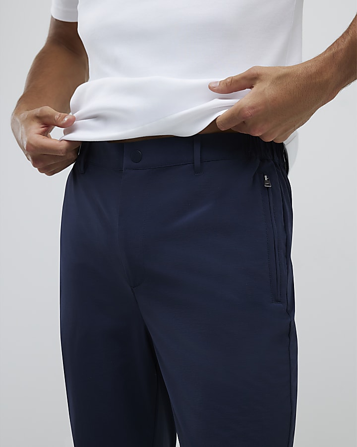 River Island Navy Skinny Fit Chino Trousers