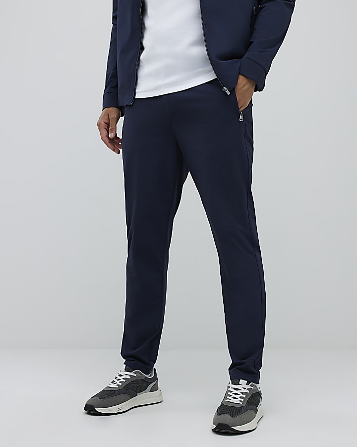 River Island Navy Skinny Fit Chino Trousers