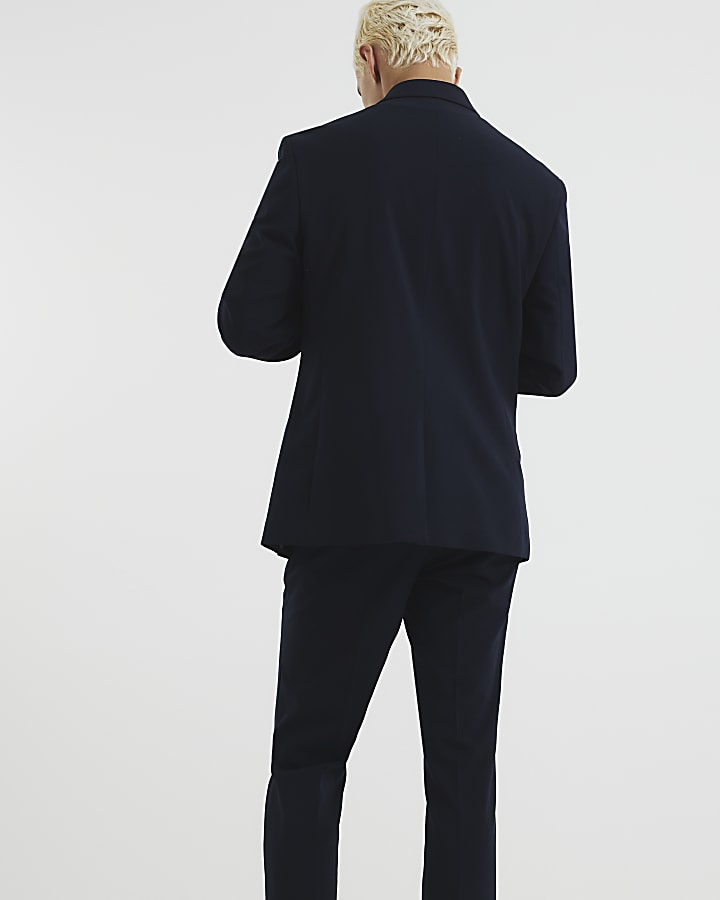 River Island Navy Skinny Fit Suit Jacket