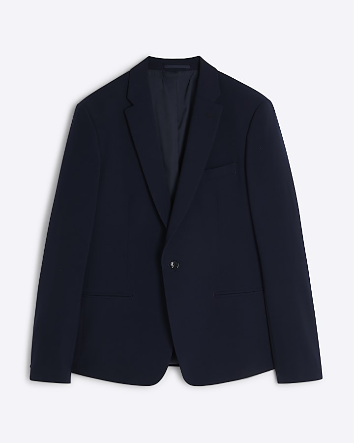 river island Navy Skinny Fit Suit Jacket