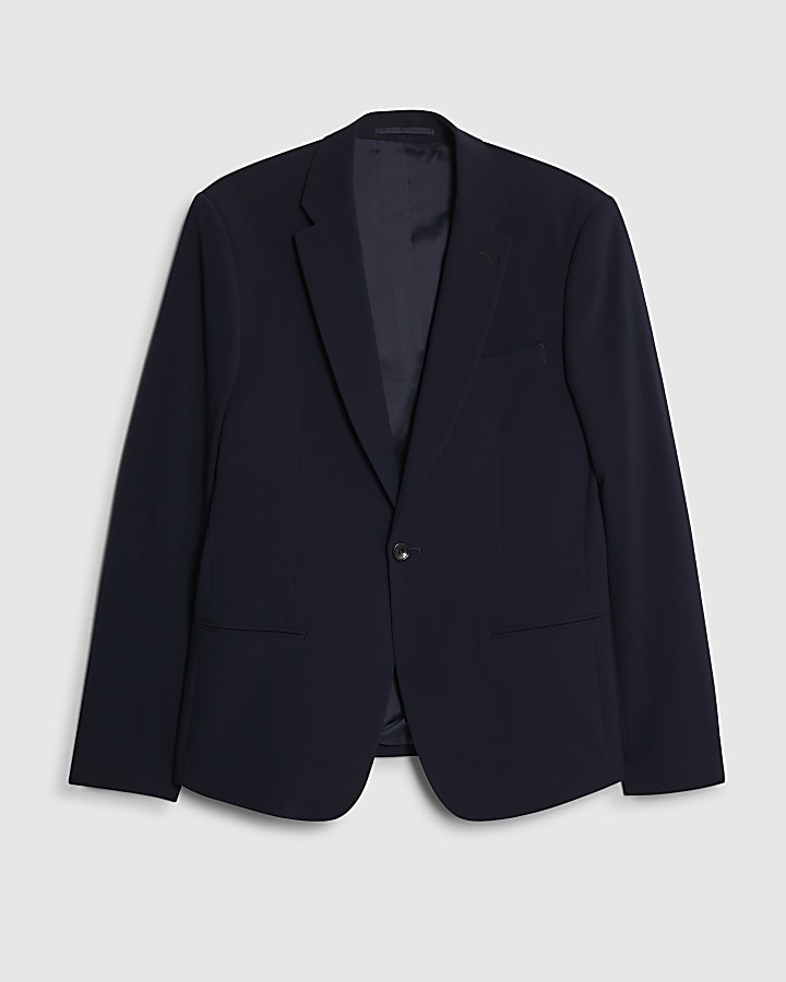river island Navy Skinny Fit Suit Jacket