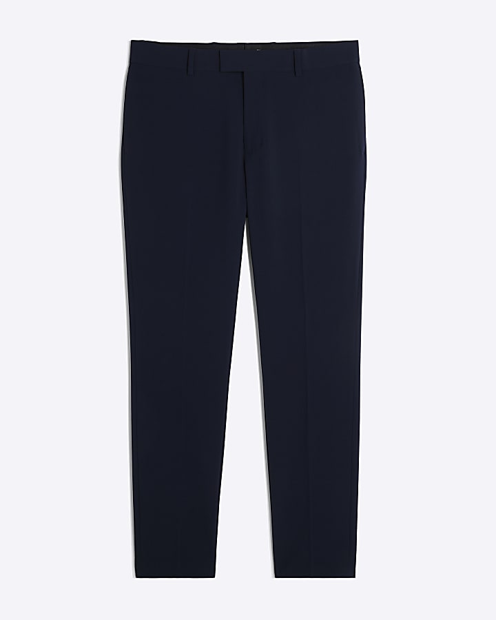 river island Navy Skinny Fit Suit Trousers