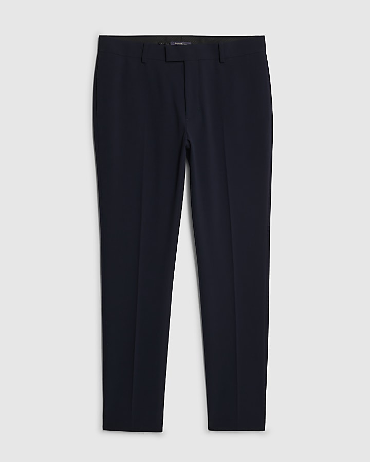 river island Navy Skinny Fit Suit Trousers
