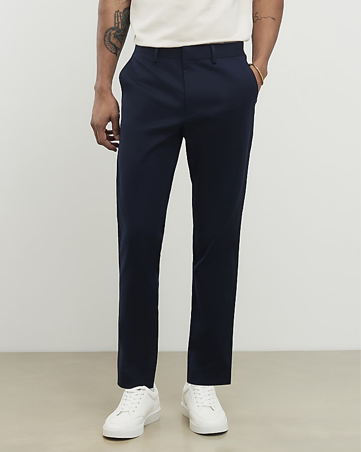 River Island Navy Slim Fit Chinos