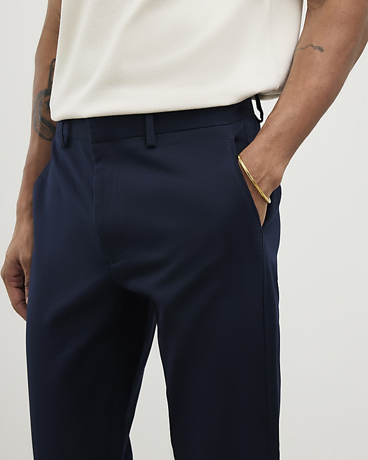 River Island Navy Slim Fit Chinos