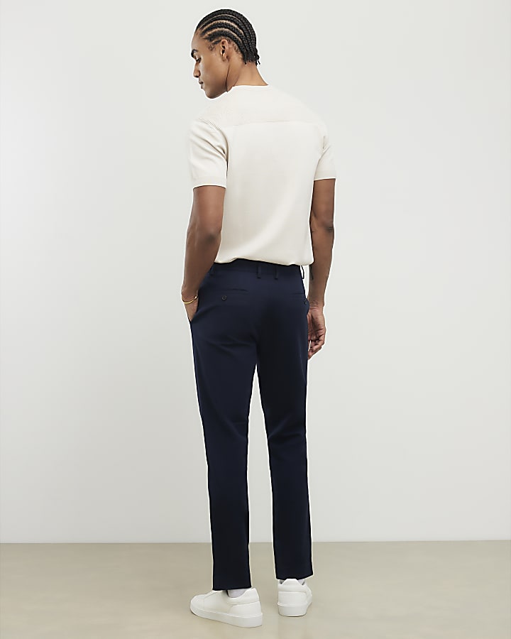 River Island Navy Slim Fit Chinos