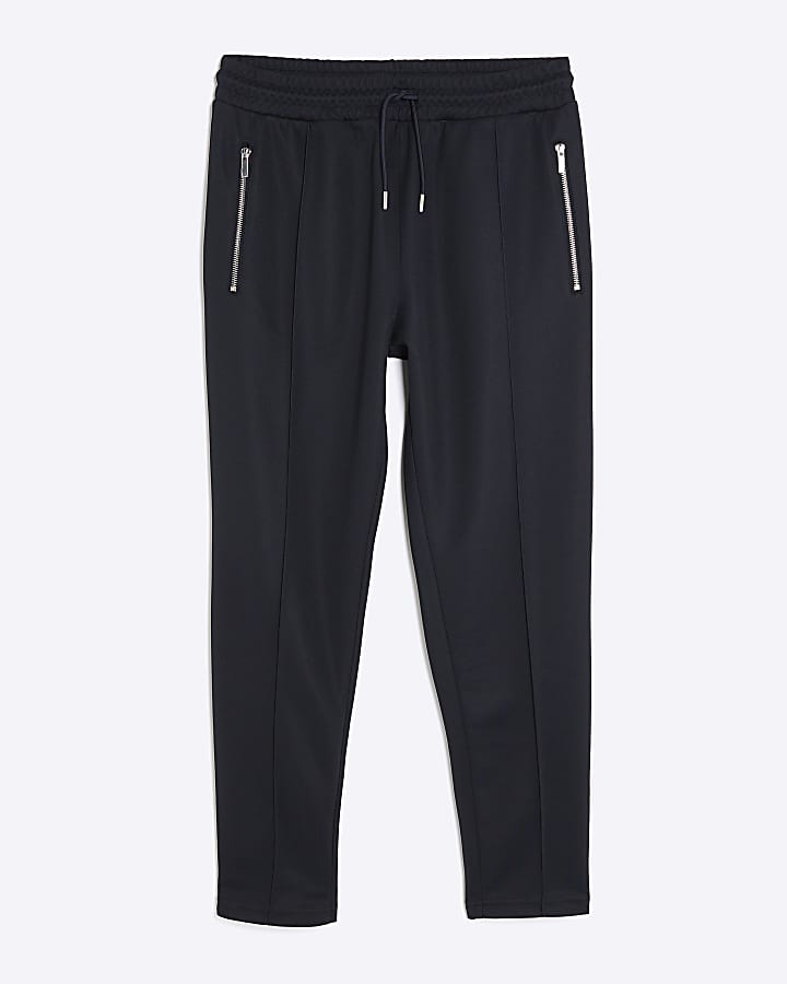 river island Navy Slim Fit Pique Joggers