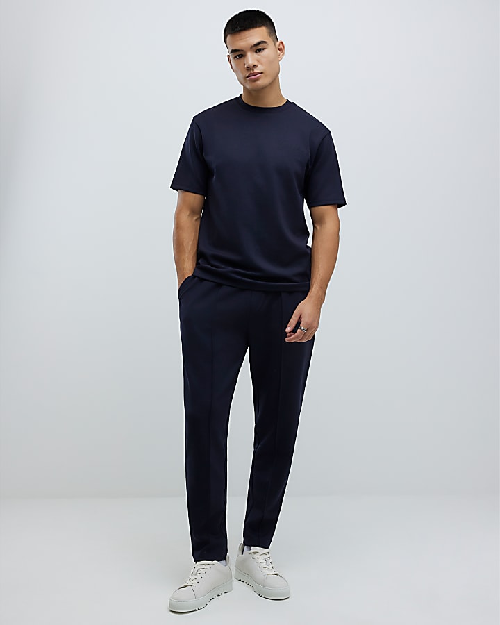 River Island Navy Slim Fit T-Shirt
