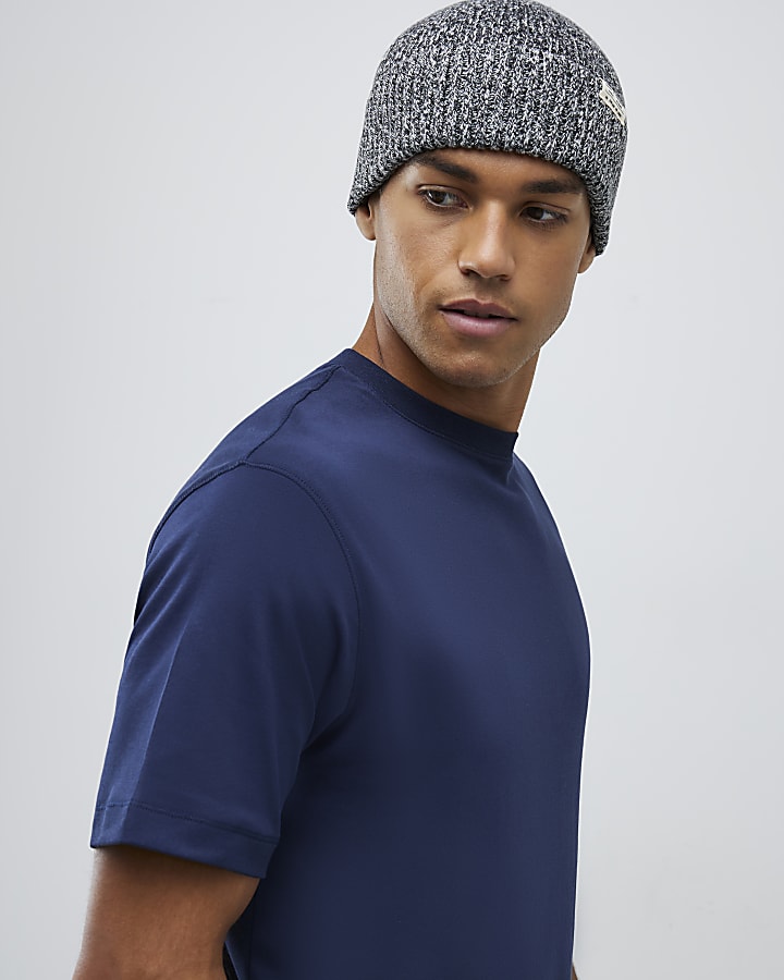River Island Navy Slim Fit T-Shirt