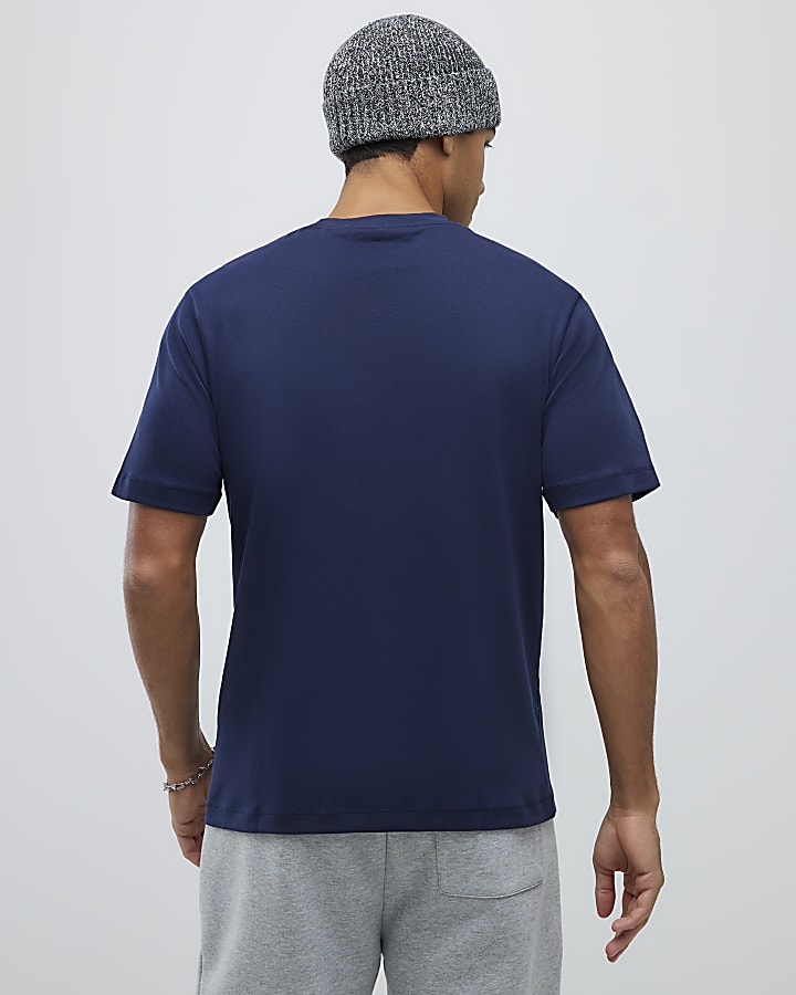 River Island Navy Slim Fit T-Shirt