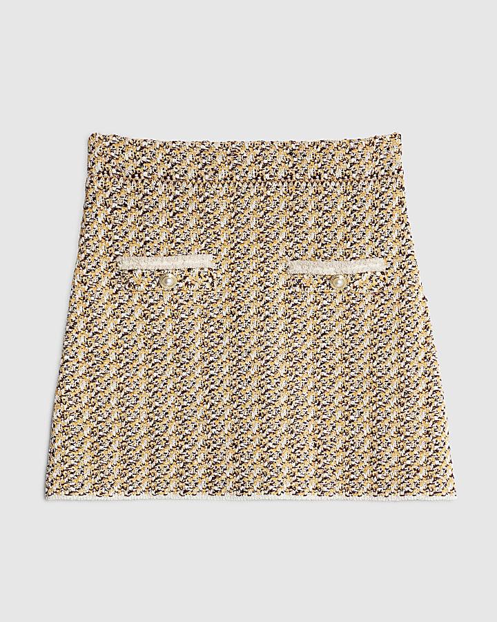 river island Orange Boucle Mini Skirt