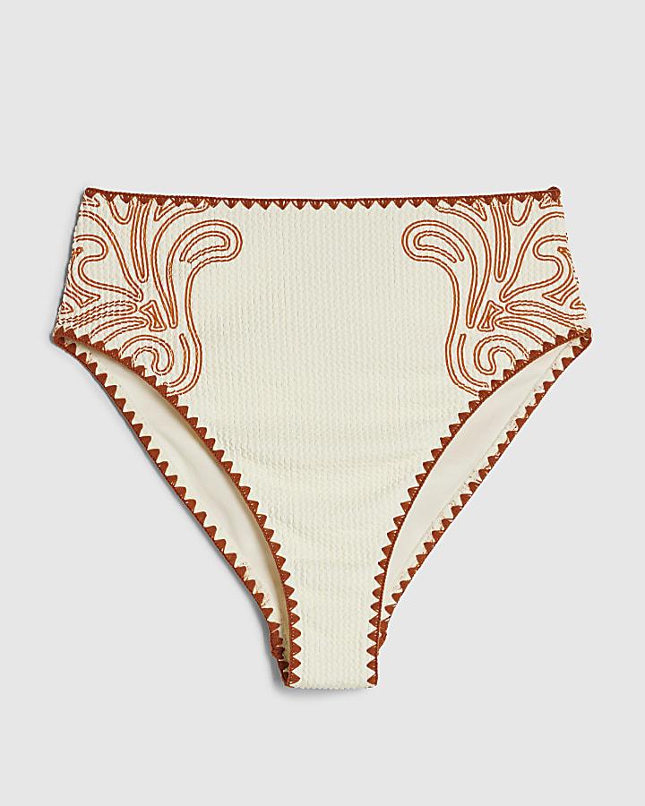river island Orange Cornelli Print Bikini Briefs