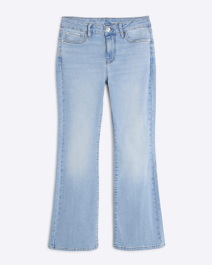 river island Petite Blue Mid Rise Bootcut Jeans