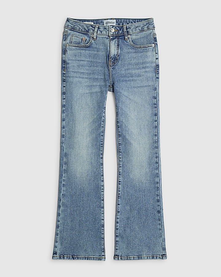 river island Petite Blue Mid Rise Flared Jeans