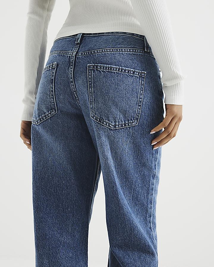 River Island Petite Blue Relaxed Straight Jeans