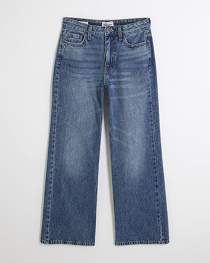 river island Petite Blue Relaxed Straight Jeans
