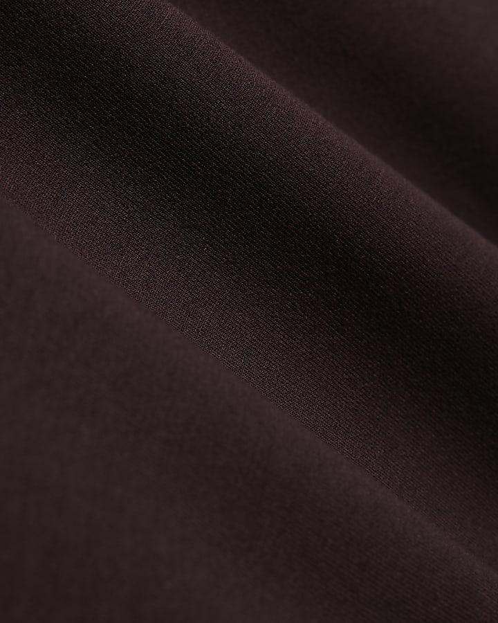 River Island Petite Brown Tie Front Premium Top