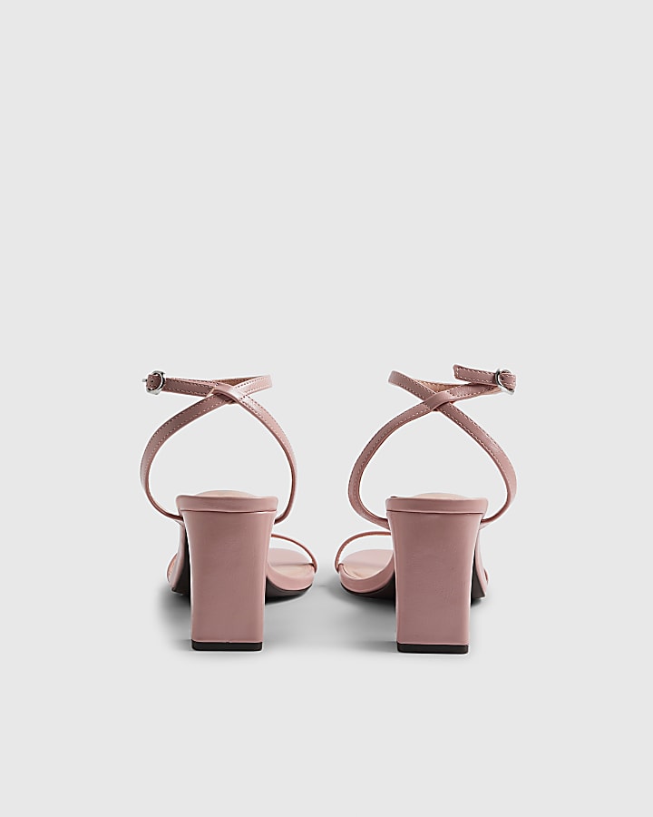 River Island Pink Barely There Heeled Sandals