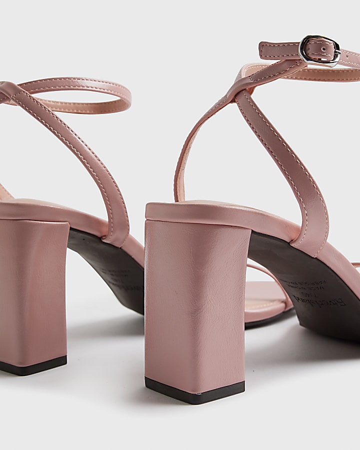 River Island Pink Barely There Heeled Sandals