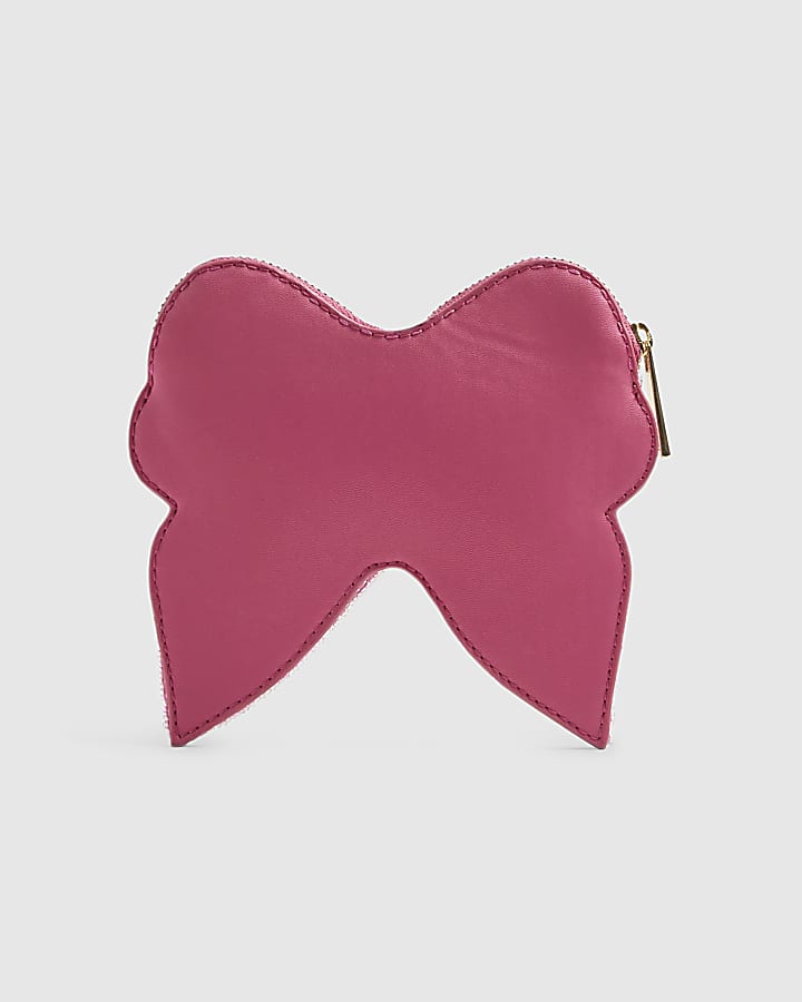 River Island Pink Beaded Bow Purse