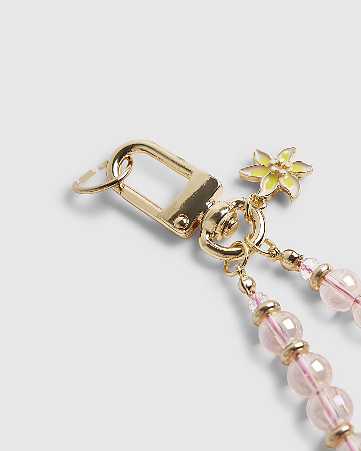 river island Pink Beaded Phone Chain