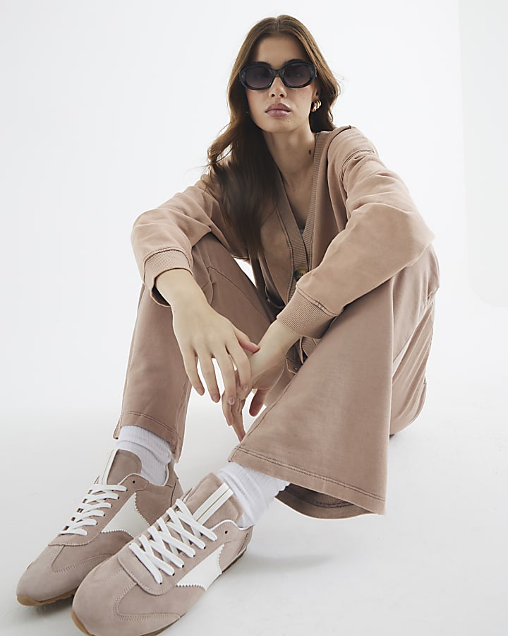 River Island Pink Bootcut Waistband Joggers