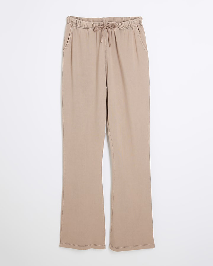 river island Pink Bootcut Waistband Joggers