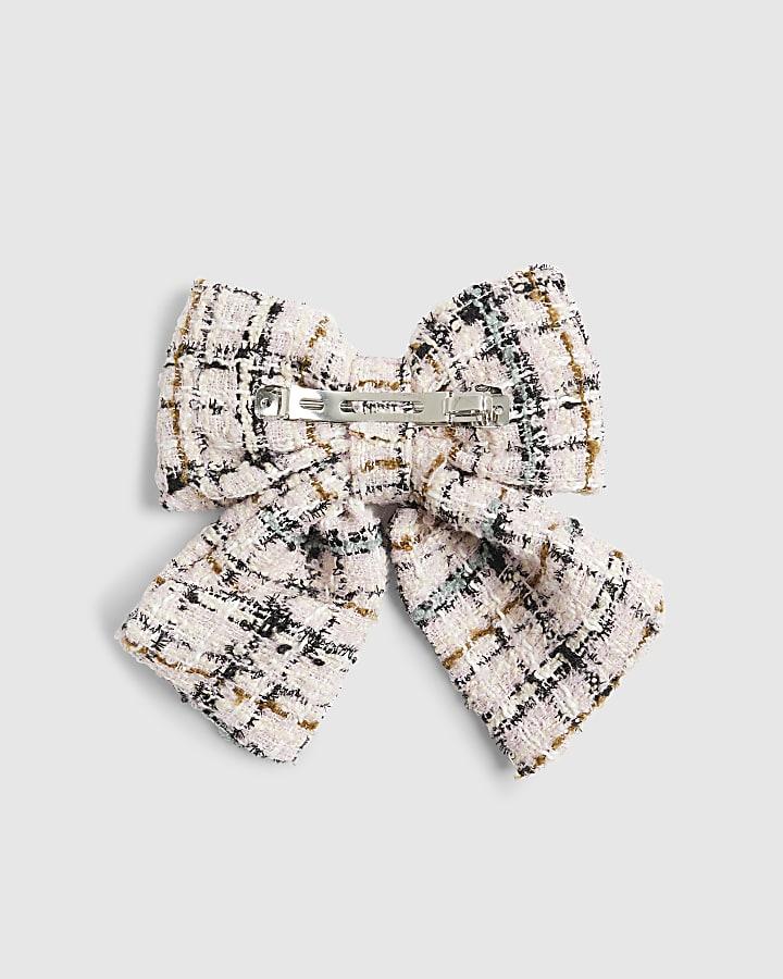 River Island Pink Boucle Bow Hair Clip