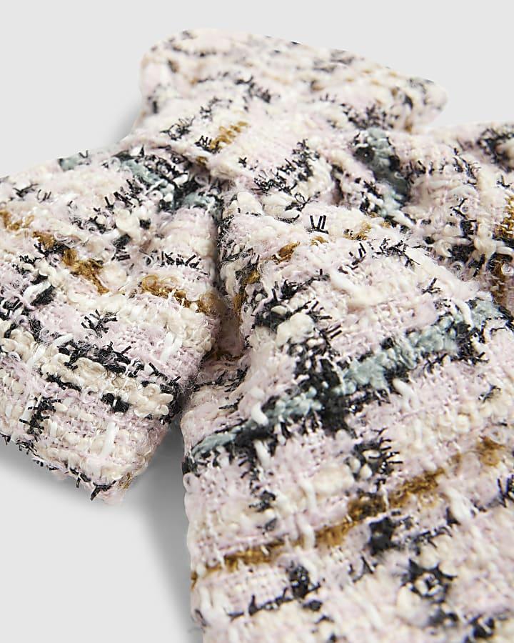 river island Pink Boucle Bow Hair Clip