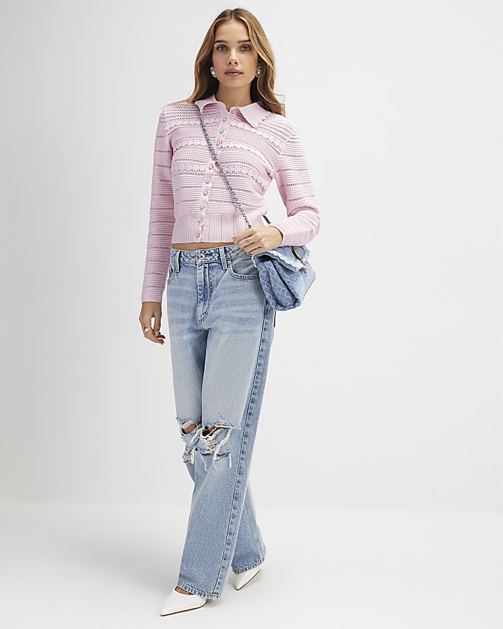 River Island Pink Daisy Cardigan