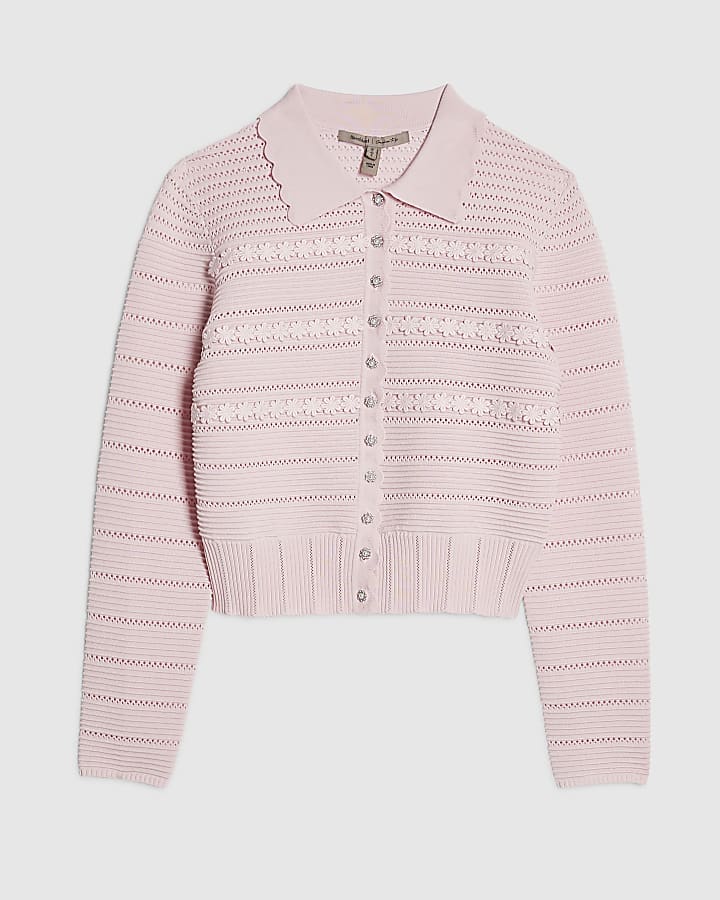 river island Pink Daisy Cardigan