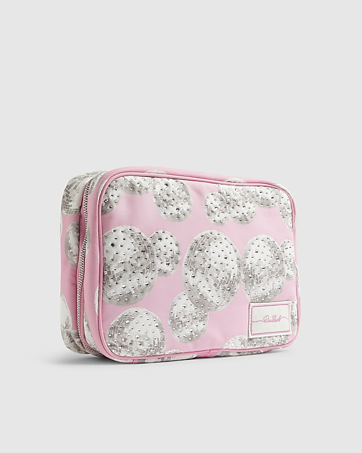 River Island Pink Disco Ball Toiletries Bag