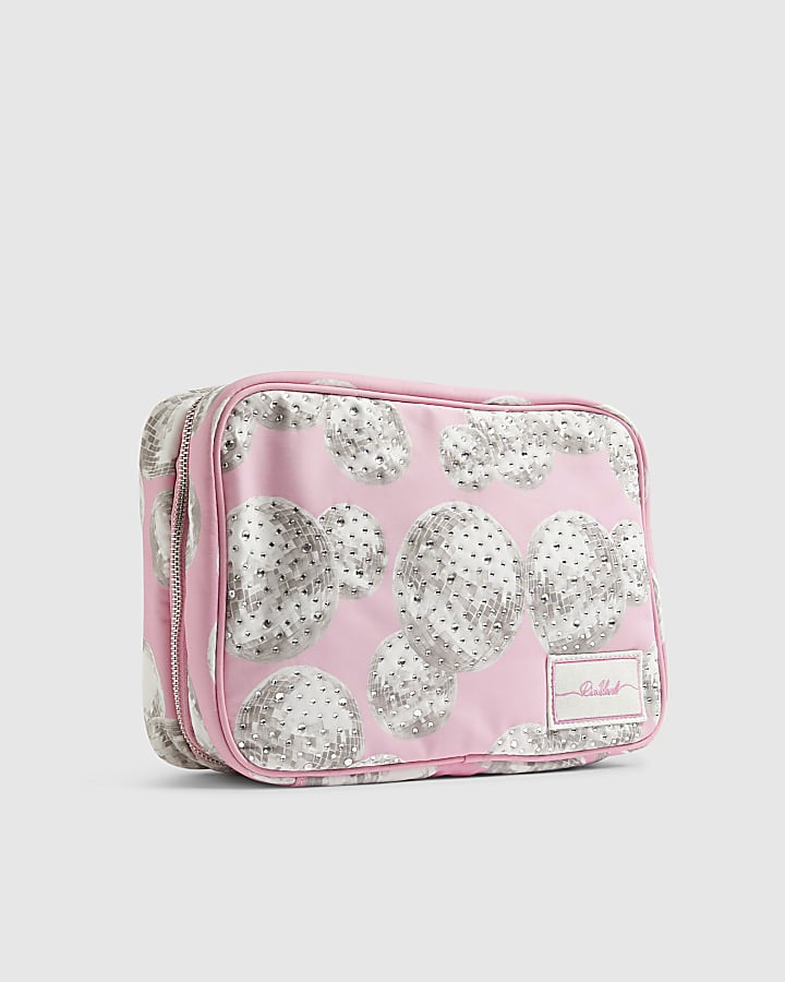 River Island Pink Disco Ball Toiletries Bag
