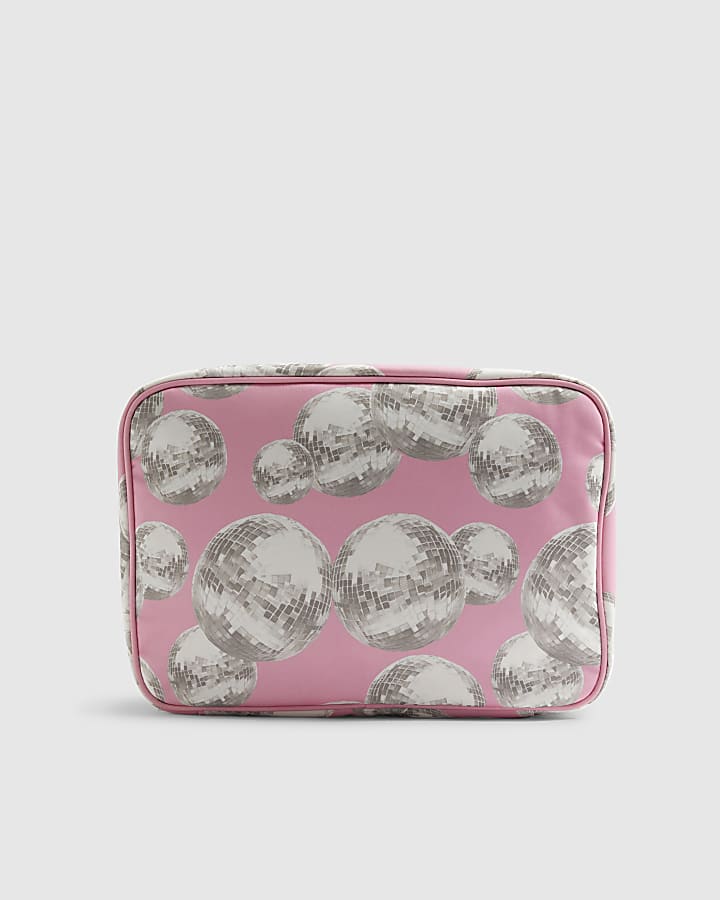 River Island Pink Disco Ball Toiletries Bag