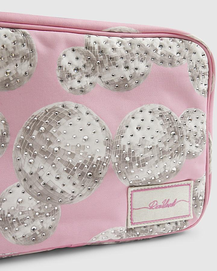 river island Pink Disco Ball Toiletries Bag
